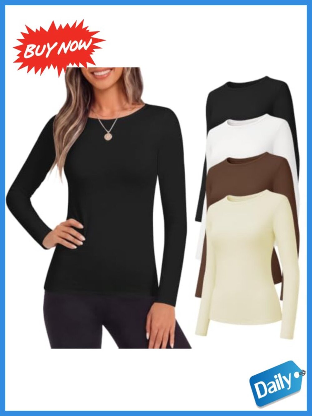Fleece Lined Thermal Long Sleeve Boat Neck Undershirt Top